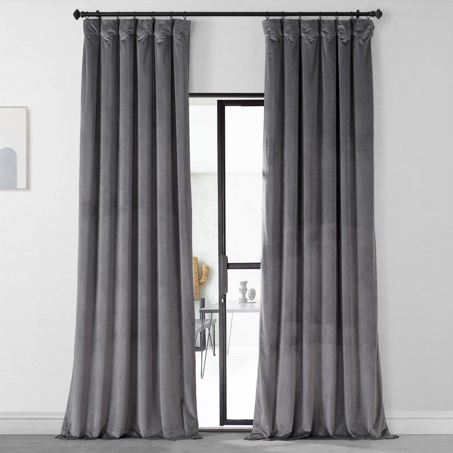 Stonewall Grey Royal Lux Velvet Curtain