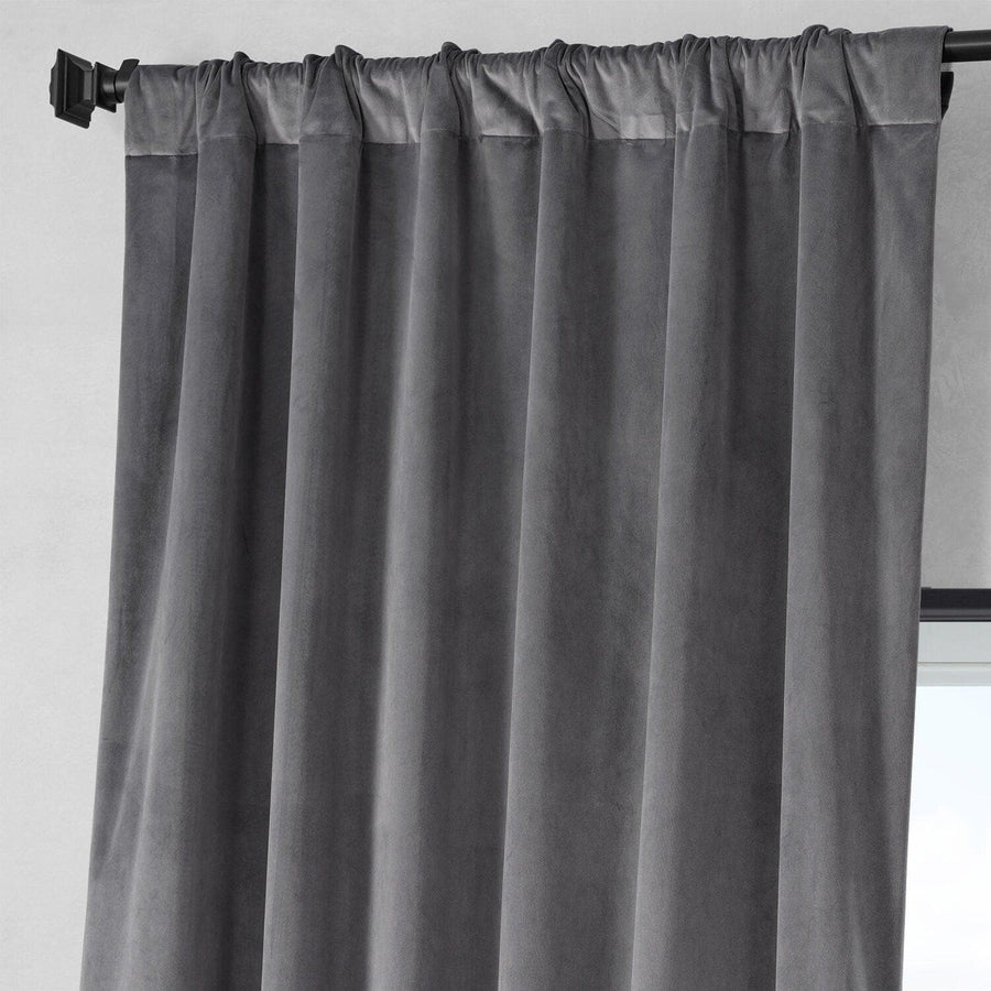 Stonewall Grey Royal Lux Velvet Curtain